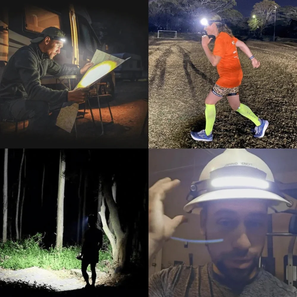 LUM LED Headlamp Headlight Torch Flashlight Work Light Bar Head Band Lamp USB US